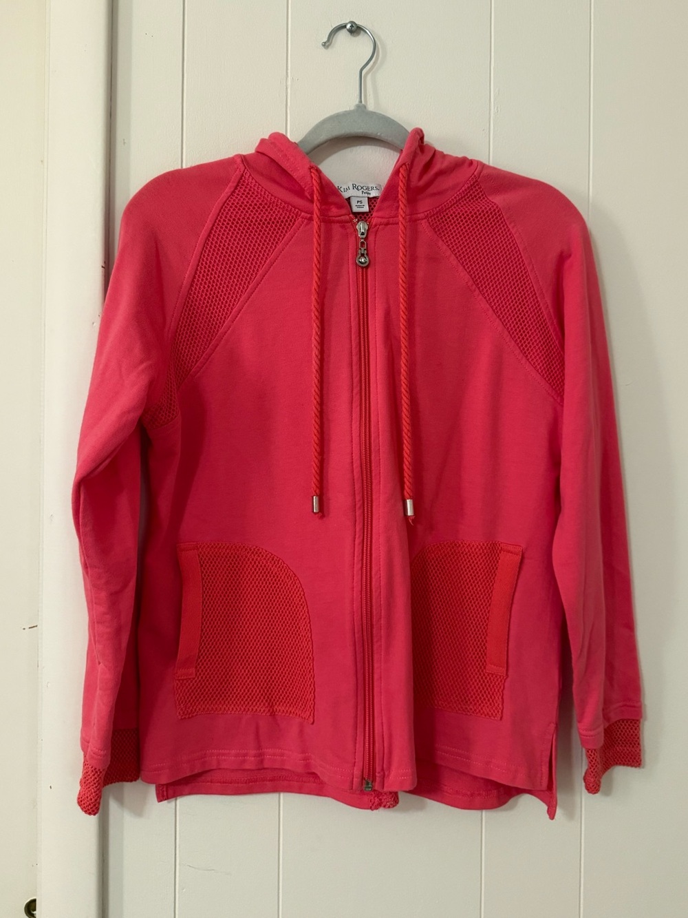 Kim Rogers Petite Small Pink Hooded Zip Jacket
